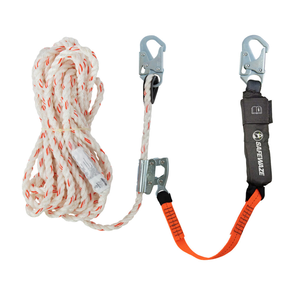 V-Line 50' Vertical Lifeline Assembly: Snap Hook, Rope Grab, EA