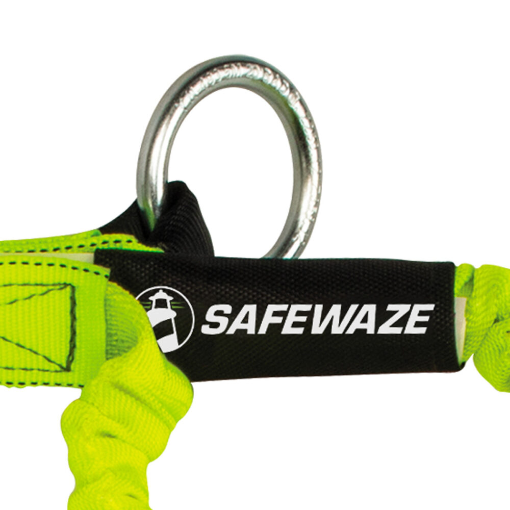 Safewaze FS66150-ALU Pro 6' Stretch Internal Energy Absorbing Lanyard: Dual Leg, O-Ring, Alu Rebar Hooks