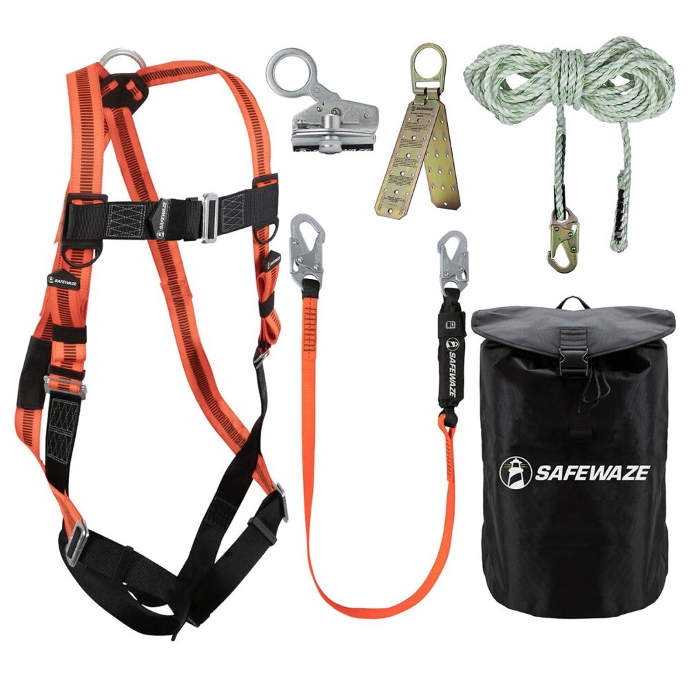 V-Line Bag Roof Kit: FS99280-E Harness, FS700-100 VLL, FS1118-DC Grab, FS88560-E Lanyard, FS870 Anchor, FS8185 Bag