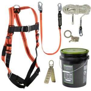 V-Line Bucket Roof Kit: FS99280-E Harness, FS700-50 VLL, FS1120 Grab, FS88560-E Lanyard, FS870 Anchor