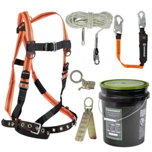 V-Line Bucket Roof Kit: FS99185-E Harness, FS700-50 VLL, FS1120 Grab, FS88560-E3 Lanyard, FS870 Anchor