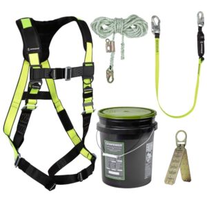 PRO Bucket Roof Kit: FS280 Harness, FS700-50GA VLL, FS560 Lanyard, FS870 Anchor
