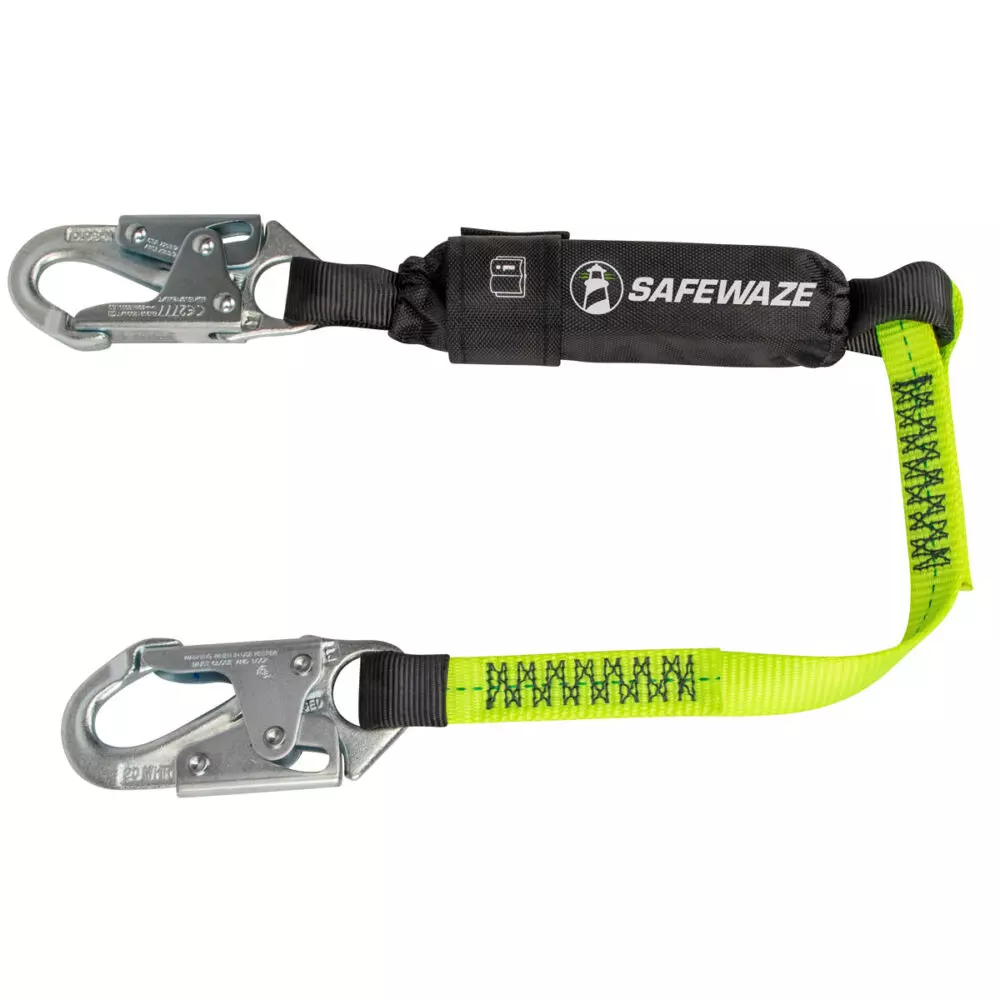 Safewaze FS560-3 PRO 3' Energy Absorbing Lanyard: Snap Hook