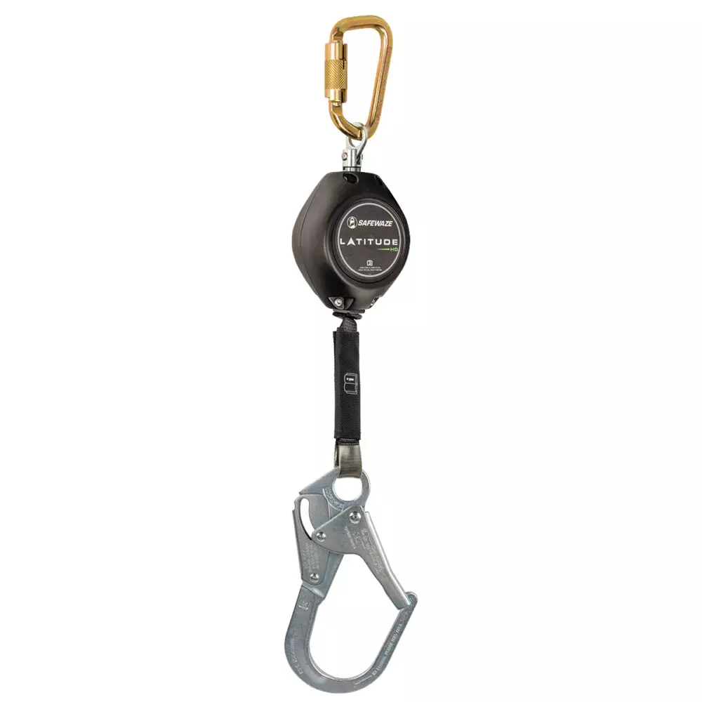 Safewaze FS-FSP1411-W-RBH Latitude HD 11' Single Web SRL: Carabiner, Rebar Hook