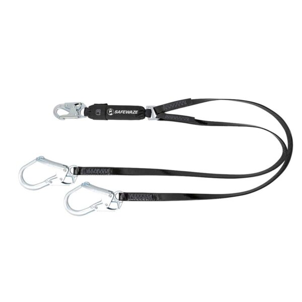 PRO-Shield 6' Energy Absorbing Lanyard: Dual Leg, Rebar Hooks
