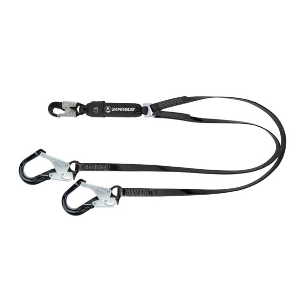 PRO-Shield 6' Energy Absorbing Lanyard: Dual Leg, Alu Rebar Hooks