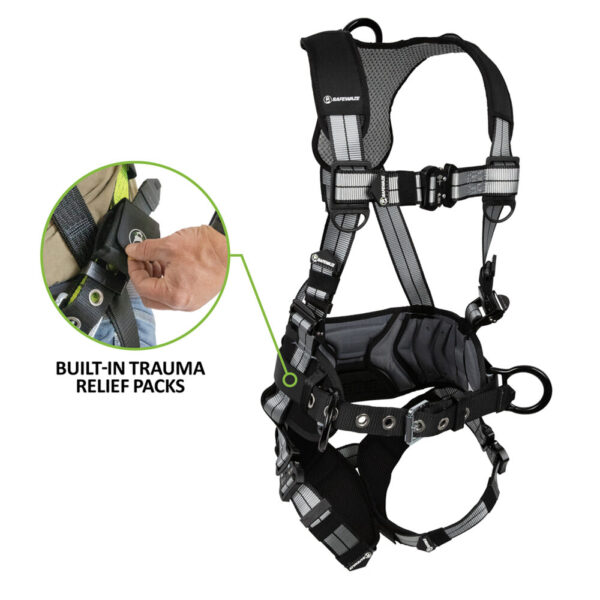 PRO+ Slate Construction Harness: Alu 3D, Alu QC Chest/Legs, Trauma Relief