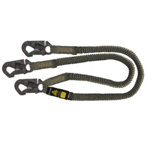 Arc Flash 6' Stretch Internal Energy Absorbing Lanyard: Aramid, Dual Leg, DE Snap Hooks