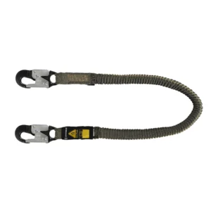 Arc Flash 6' Stretch Internal Energy Absorbing Lanyard: Aramid, Alu Snap Hook