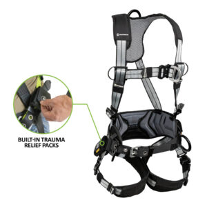 PRO+ Slate Construction Harness: Alu 3D, Alu QC Chest, Alu FD, Alu QC Legs, Trauma Relief