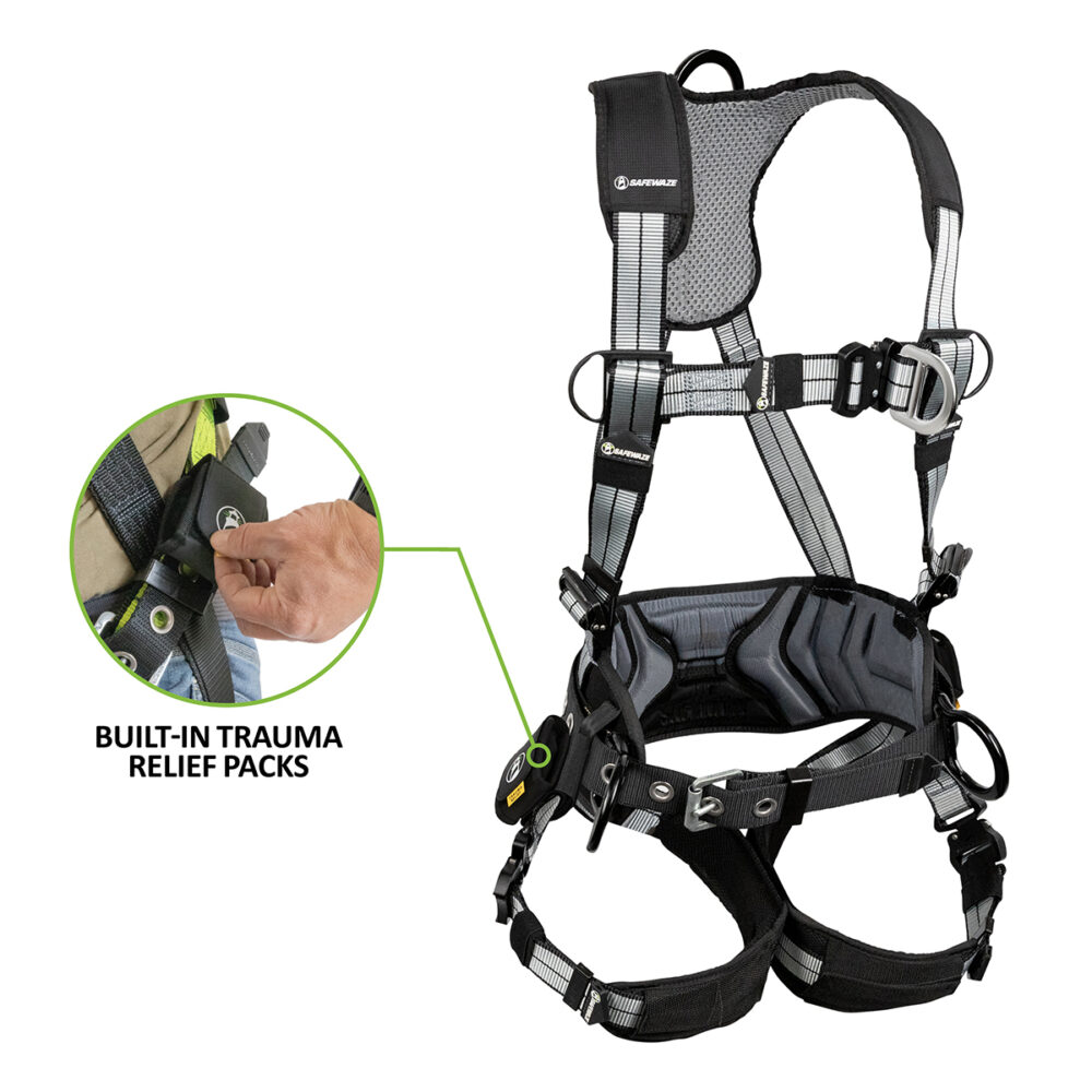 PRO+ Slate Construction Harness: Alu 3D, Alu QC Chest, Alu FD, Alu QC Legs, Trauma Relief