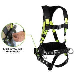 PRO Construction Harness: 3D, QC Chest, TB Legs, Trauma Relief